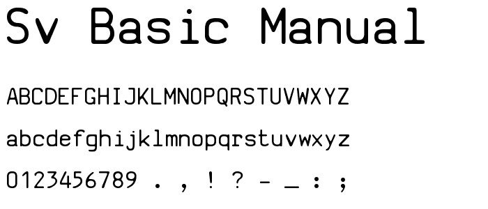 SV Basic Manual font